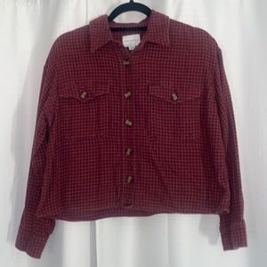 American Eagle Cropped Flannel